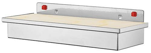 Bedrunka+Hirth Boîte porte-outils avec plaque en bois pour autoperceuse, dimensions en mm (LxPxH) : 340 x 135 x 55, 03.87.422