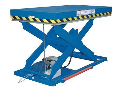 Table élévatrice DENIOS HTE 6-1000, avec ciseaux individuels en acier plat, 230 x 125 cm, capacité de charge 1000 kg, 136761