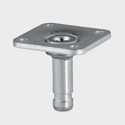 Fixation de panneau TENTE-ROLLEN pour rouleaux, dimensions du panneau : 65 x 65 mm, capacité de charge : 80 kg, P41-65x65 / 10