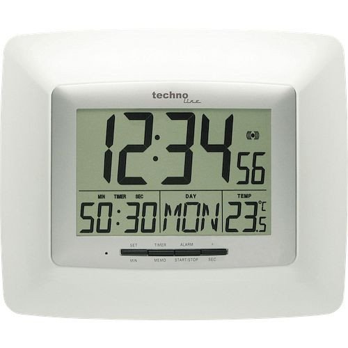 Horloge murale radiocommandée Technoline DCF-77 avec possibilité de réglage manuel, dimensions (LxHxP): 235 x 195 x 27 mm, WS 8100