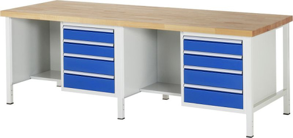 Etabli RAU série 8000 - modèle 8453, L2500 x P900 x H840-1040 mm, base système L2425 x P850 x H800-1000 mm, 03-8453A2-259B4H.11