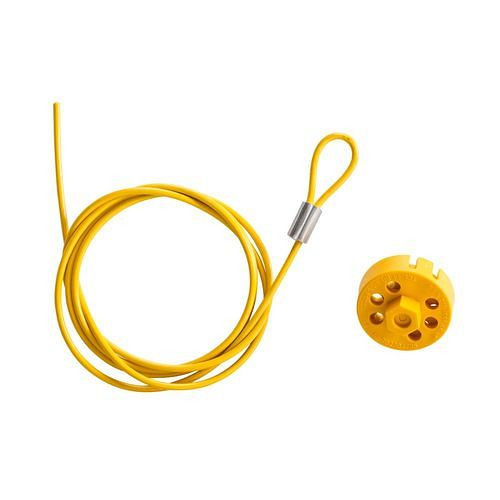 Système de verrouillage par câble DENIOS, câble en polypropylène, longueur 1,5 m, jaune, 311976