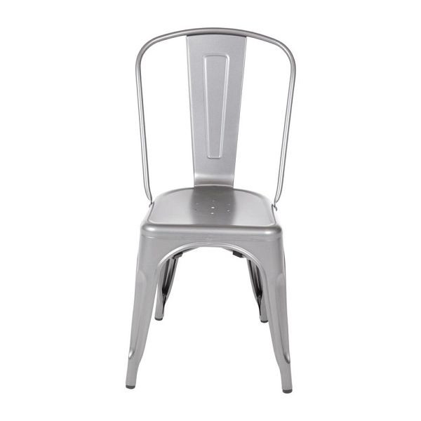 Bolero Bistro Steel Side Chairs Gun Metal Grey (Lot de 4), GL329