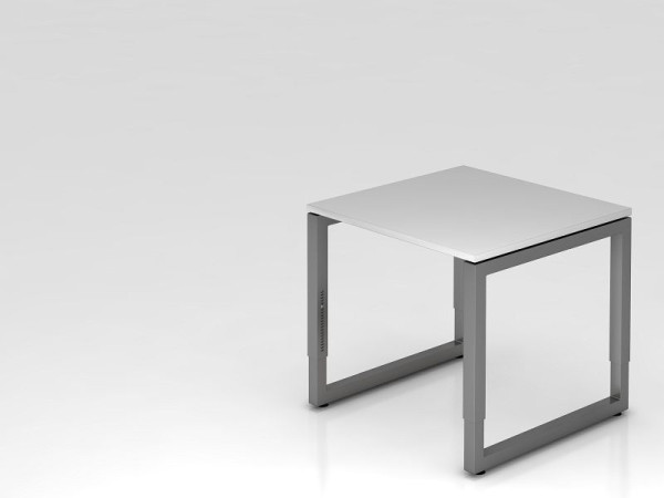 Bureau Hammerbacher O-foot carré 80x80cm gris/graphite, forme rectangulaire avec plateau flottant, VRS08/5/G