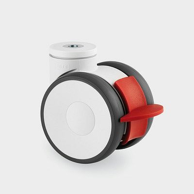 Roulette pivotante TENTE-ROLLEN avec frein, roue Ø 100 mm, capacité de charge 100 kg, hauteur 118 mm, A 92 Shore, 5947UAP100P30-11 RAL9002