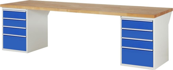 Etabli RAU série 7000 - conception modulaire, 8 x tiroirs, 3000x840x900 mm, 03-7510A3-309B4S.11