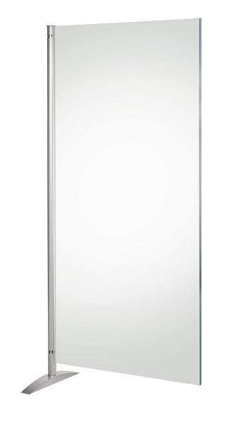 Kerkmann Metropol mur intimité, élément transparent, L 800 x P 450 x H 1750 mm, aluminium argent/transparent, 45691784