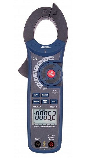 REED 1000A AC/DC Zangenmultimeter, mit Temperatur und kontaktlosem Spannungsdetektor, R5040