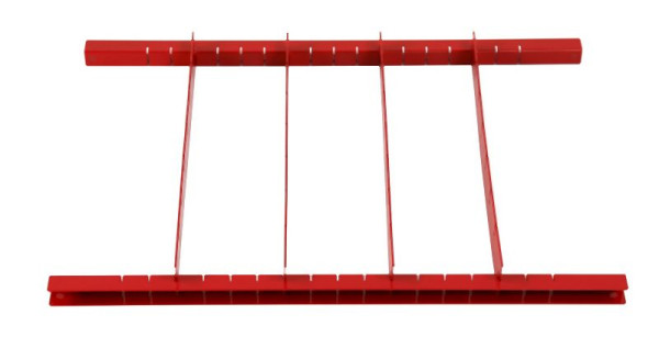 Séparateurs de tiroirs Metra, rouge - set, pour chariots d'atelier, 2 + 4 feuilles de séparation, 10288
