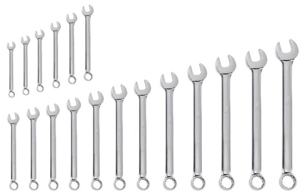 Jeu de clés mixtes Kraftwerk entièrement polies 5,5-22 mm, 18 pièces, 3557
