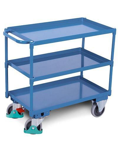 Chariot de table DENIOS DENIOS classic-line, 3 plateaux en acier, 845 x 495 mm, 500 kg, 258-222