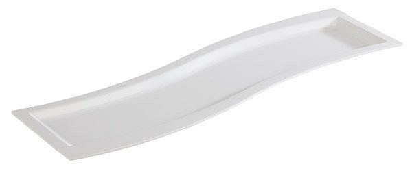 Plateau APS GN 2/4 -SINUS-, 53 x 16,2 cm, hauteur : 2 cm, mélamine, blanc, 84231