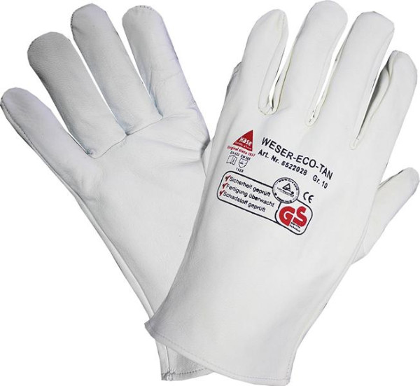 Hase Safety WESER ECO-TAN®, gants de montage, cuir de chevreau nappa, taille : 11, UE : 10 paires, 6522028-11