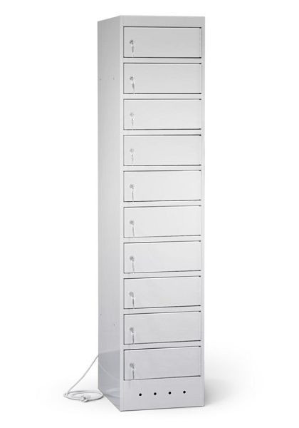 KEMMLIT armoire pour ordinateur portable avec 10 compartiments, gris clair 7035, 100499
