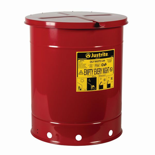 Conteneur d'élimination d'huile Justrite 900, 48,3 cm x 48,3 cm, rouge, JCN09510RD
