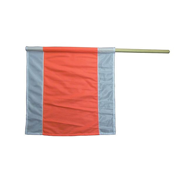 Drapeau d'avertissement NESTLE blanc/orange/blanc, 50x50cm, textile indéchirable sur bâton en bois, UE : 40 pièces, 19802000
