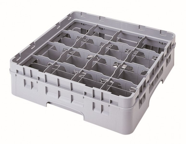 Panier de bonnet Cambro 16 compartiments Camrack® Soft Grey, lot de 5, 16C414151