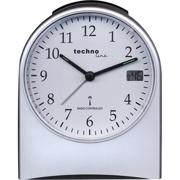 Réveil radio-piloté Technoline, horloge radio-pilotée DCF-77, dimensions : 120 x 147 x 60 mm, WT 765