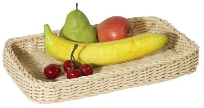 Panier en poly Contacto, carré 30 cm, naturel, 4786/300