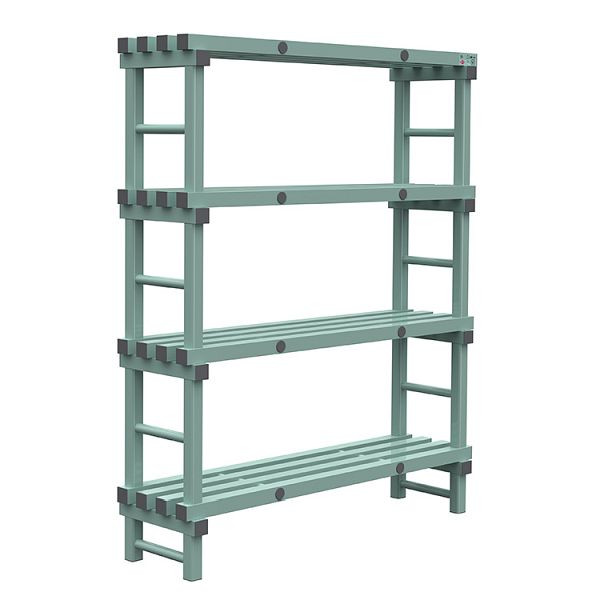 Etagère Euro REA 1400x400x1750mm, 4 montants au pas de 450mm, 308.142