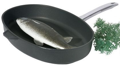 Poêle à poisson Contacto, fonte d'aluminium 38 x 26 x 6 cm, 5500/380
