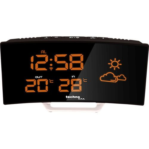 Station météo Technoline, radio-réveil DCF-77 avec possibilité de réglage manuel, dimensions : 196 x 106 x 39 mm, WS 6832