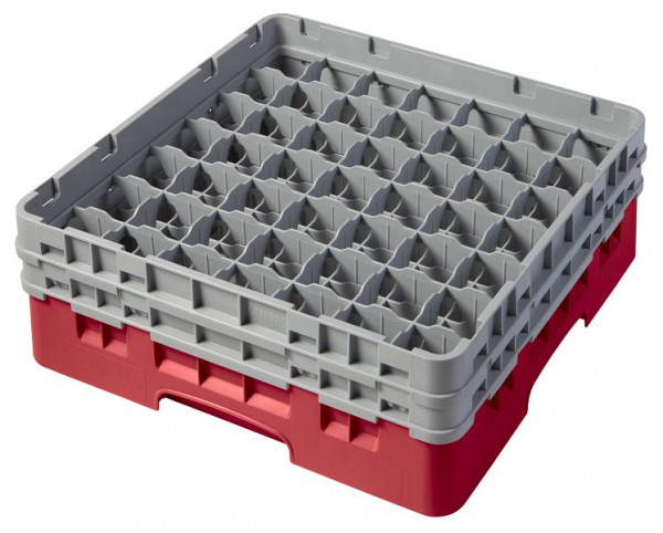Panier de lavage Cambro 49 compartiments Camrack® 13,3 cm rouge, paquet de 4, 49S434163