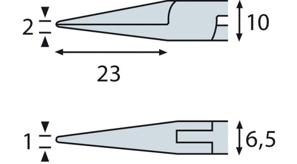 Pince à bec effilé électronique ELORA ESD avec surface de préhension dentée ou lisse, 4660, surface de préhension: cannelé, 4660040001000