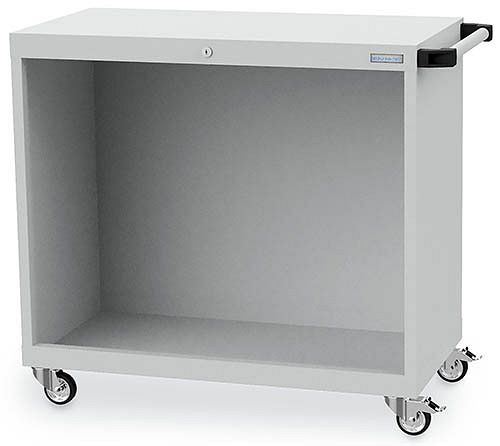 Boîtier d'armoire à tiroirs Bedrunka+Hirth, R 36-16, dimensions en mm (LxPxH) : 980 x 500 x 1030, 4 x roulettes pivotantes, dont 2 avec frein, Ø 80, 01.099M80
