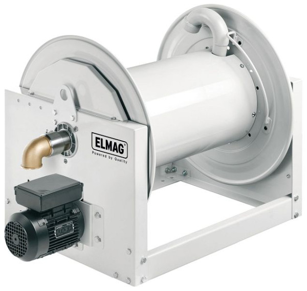 Enrouleur de tuyau industriel ELMAG série 700 / L 270, entraînement électrique 230V pour air, eau, diesel, 20 bar, 43616