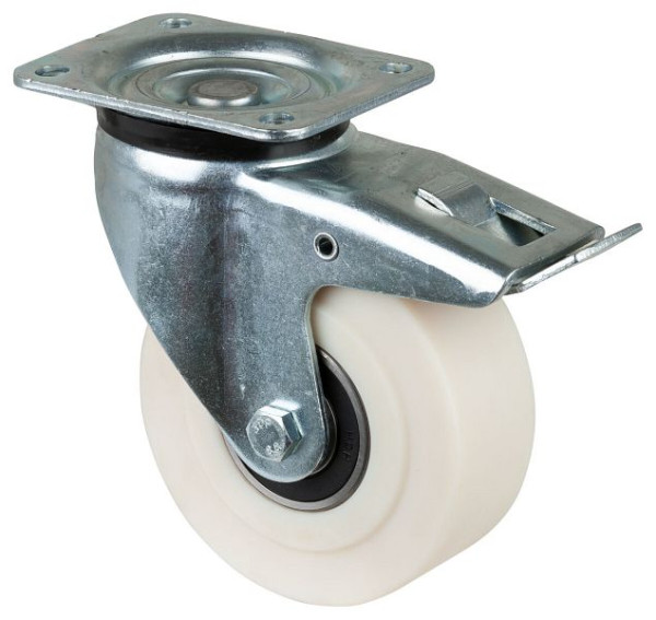 Roulettes BS Roulette robuste avec frein, largeur 55 mm, Ø150 mm, jusqu'à 1000 kg, bande de roulement/corps de roue polyamide moulé, roulements à billes, L620.B16.150