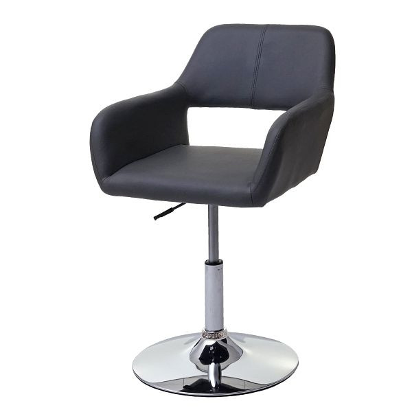 Chaise de salle à manger Mendler HWC-A50 III, chaise chaise de cuisine, années 50 rétro, simili cuir, gris, piètement chromé, 63928