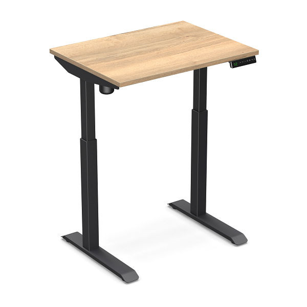 Bureau assis-debout Worktrainer StudyDesk (noir / chêne naturel 80 x 60 cm), StD-xs-blk-no