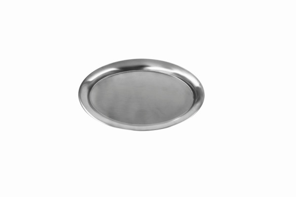 Plateau de service ovale Schneider 14,5 x 20 cm, acier inoxydable, avec bord à rebord, mat, 155040