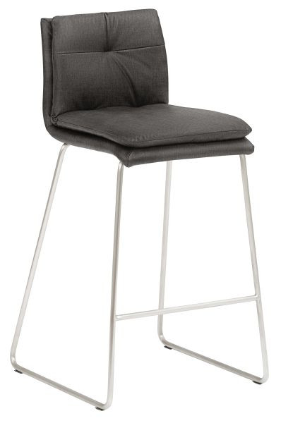 Tabouret Mayer Sitzmöbel 1231, piètement luge en acier inoxydable, gris asphalte, 1231_K4_30080