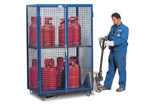 Armoire à bouteilles de gaz DENIOS GF 8.19 avec porte à 2 battants, accessible aux fauteuils roulants, 137-125