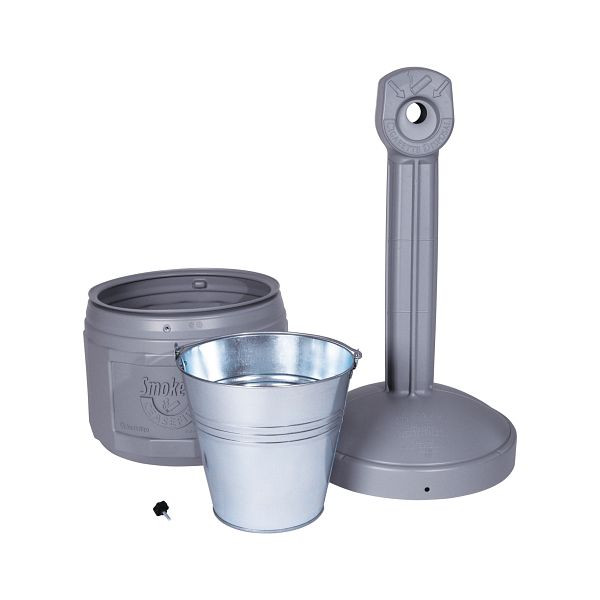Cendrier de sécurité Justrite Original Smoker Cease Fire 2680, 41,9 cm x 97,8 cm, gris étain, JSM26800SN