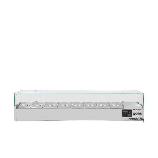 Vaiotec EASYLINE accessoire de refroidissement 380 avec couvercle en verre 8xGN1/3 - 1800, 180x39,5x43,5 cm, 10077