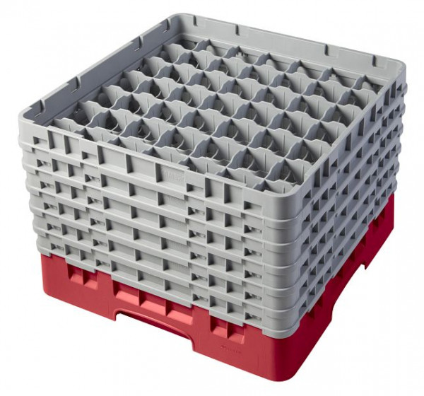 Panier de lavage Cambro 49 compartiments Camrack® 29,8 cm rouge, paquet de 2, 49S1114163