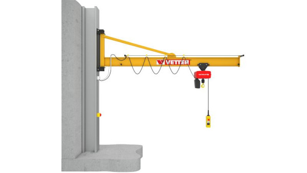 Vetter 500 kg, 5,0 m potence murale PRAKTIKUS + support de stockage standard + palan électrique à chaîne, PW5-5.0 + SiXX4F-HF
