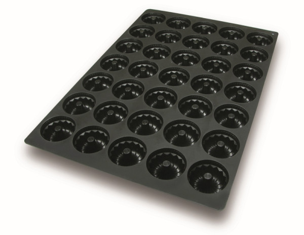 Moule à pâtisserie en silicone Schneider 600 x 400 mm, Gugelhupf, 35 x 80 ml, Ø 60 mm, hauteur : 30 mm, 115347