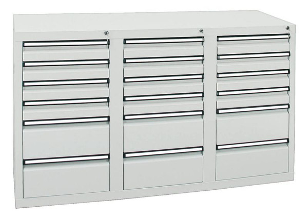 armoire à tiroirs émoussés série STS 410, RAL 7035/7035, 18 tiroirs (12x100, 6x200 mm), 7103507