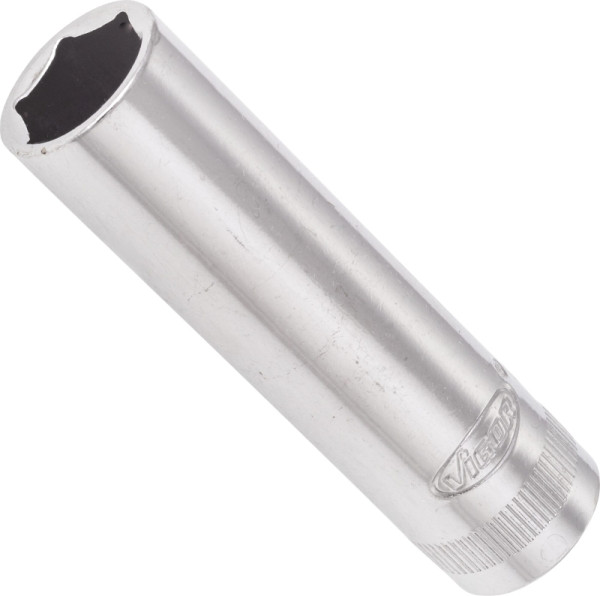 VIGOR Insert pour clé à douille, long, carré creux 10 mm (3/8"), profil à six pans extérieurs, 12 mm, V2020N