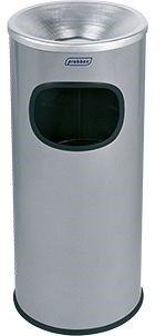 Combinaison cendrier Orgavente 30L gris argenté, HxØ 660x250 mm, AT-2030-SIL