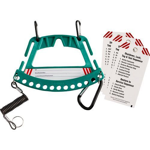 Support Brady pour 12 cadenas, dont 3 étiquettes, vert, 312035