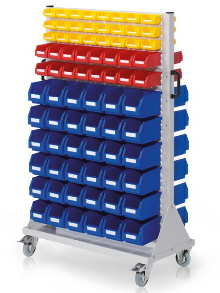 Chariot Bedrunka+Hirth taille 4, 152 boîtes de rangement, dimensions en mm (LxPxH) : 1000 x 500 x 1580, 04.05.3513