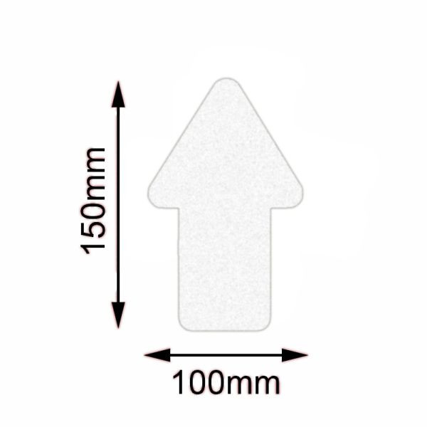 Marqueur de sol Mehlhose Flèche blanche de sécurité 100x150mm, UE: 10 pièces, KSEP1V10