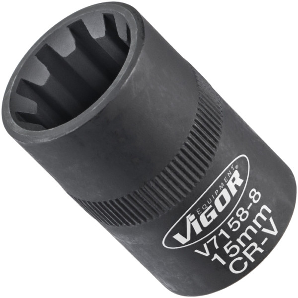 Insert de clé à douille VIGOR, carré creux 10 mm (3/8"), profil à six pans intérieurs, 8 mm, V7158-8
