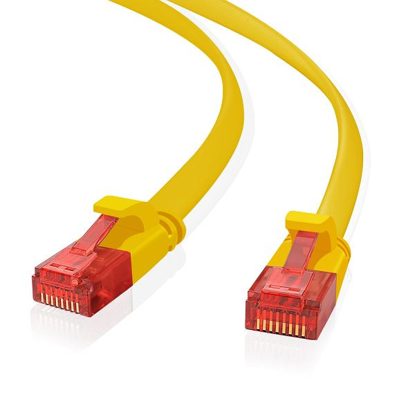 Helos câble patch ultra fin U/UTP Cat 6 jaune 3.0m, 262990
