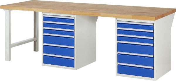 Etabli RAU série 7000 - modèle 7515-8, L2500 x P900 x H890 mm, base système L2500 x P850 x H850 mm, 03-7515A8-259B4M.11
